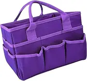 AFXGUSD Large Craft and Art Storage Tote Bag with Multiple Compartments for Organizing Supplies, Purple, 33cmx15cmx22cm