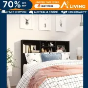 Headboard Cabinet Black 120x19x103.5 cm Modern Bedroom Furniture Storage U 11854