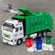 Alloy Garbage Truck Children's Toys Boys' Cleaning Truck Project Self Loading Self Dumping Sanitation Truck Hanging Bucket Garbage Classification A