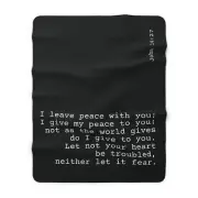 Bible Verse Sherpa Fleece Blanket, John 14 v 27, 60" x 80", JND, Premium Gift