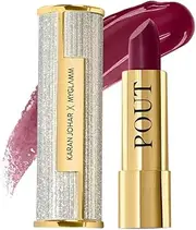 MyGlamm POUT by Karan Johar Tinted Plumping Lipstick | Glossy Lipstick for Women With Petal Glow Finish | Buildable Colour & Shine | Moisturising Formula | Wine N’ Pout (Berry Red Shade)| 3.5g