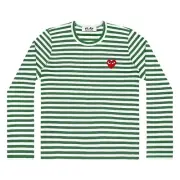 (ASK availability First)comme des garcons PLAY CDG STRIPED T-SHIRT new