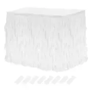 14ft White Tutu Tulle Table Skirt for Rectangle Tables