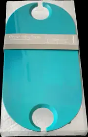 Crate and Barrel Turquoise Picnic Compact Wine Table - Beach Style, New in Box