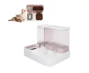 2 IN 1 Cats Automatic Feeder Food Water Dispenser Bowl Set Gravity Fed For Pets-Pink