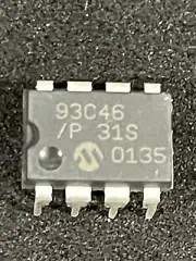 93C46/P 93C46P 64X16 SERIAL EEPROM 8 PIN DIP MICROCHIP (LOT OF 5)