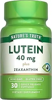 Lutein and Zeaxanthin 40 mg | 30 Softgels | Non-GMO & Gluten Free | by Nature's Truth