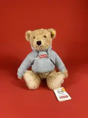 The Famous Supreme Steiff Teddy Bear Collectible Street Wear Plush Heather Grey