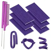 60 Pieces Flexible Curling Rods and Hair Curlers Rollers Set - Twist Rods for