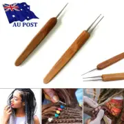AU Crochet Needle Hooks Bamboo Handle Tool Making Dreadlock Braiding Hair Tools