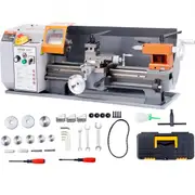 VEVOR Metal Lathe Machine, 200 mm x 350 mm, Precision Benchtop Power Metal Lathe, 50-2500 RPM Continuously Variable Speed, 600W Brush Motor Metal Gear