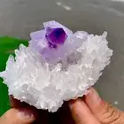 180G New Find white+purple PhantomQuartz Crystal Cluster MineralSpecimen
