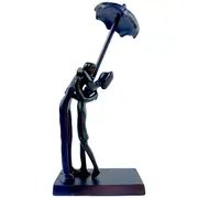 Handmade Romantic Loving Couple with Umbrella Aluminum Sculpture NEW