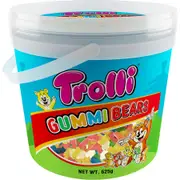 Trolli Sweet Chewy Gummy Bears Candy Bucket Tub 625g