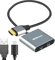 HDMI to USB-C Female Cable Adapter 4K 60Hz HDR with USB C Powered,Uni-Directional HDMI Input to Type C Display Converter,Compatible with XR/AR Glasses、PS5、PS4、Switch、Steam Deck Dock、Xbox、Laptop、PC