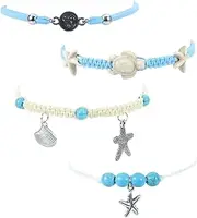 [Holibanna] 1 Set Waterproof Sea Turtle Ankle Chain Bead Braided Summer Beach Foot Jewelry for Women Girls
