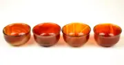 4PCS Hand Carved Carnelian / Red Agate Cups / Bowls, Stone Shot Glasses