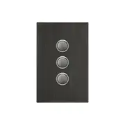 Clipsal Saturn Series Switch 3 push button Horizon Black - 4063PB-HB