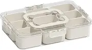 Snack Divided - Portable Sectional Feeding Porch, Multi-Compartment Box | With Handle Picnic Container for Party Snacks Condemning Fruits | Reusable Food Organizer