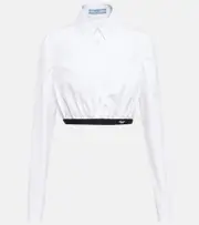[Prada] Prada Cropped cotton shirt AU 16 white