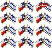 [rhungift] 12/24/50/100Pcs-American US State Texas Israel Flag Lapel Pins Bulk-Waving Israeli Badge Pins Travel Souvenir