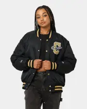 [CHAMPION] Champion Lfs Letterman Jacket Black/gold - Size 2XL 2XL Black/Gold