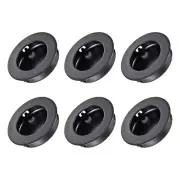 Finger Flush Pull Handle 6pcs 35mm Hole Dia Plane Black for Drawer Sliding Door