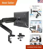 Ergonomic Single Monitor Desk Mount for 17-32 Inch Screens - Clamp/Grommet Base