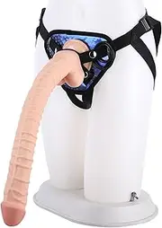 HGDTYRI Strap On Dildo 41cm Extra Long Silicone Strap-On Penis Removable Dildos with Strong Suction Cup 3 O-Rings Anal Dildo Sex Toys for Women Couples(D Flesh)