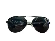 TechnoMarine Dimitri Rave Pilot Unisex Sunglasses Silver Frame w/ Checkered Arm