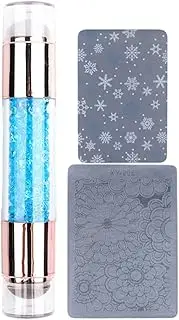 Nail Stamp, Manicures Stamping Pens, Rhinestone Embellished Double Ended Stamping Pens Tool for Manicure Home Practice Nail Salon