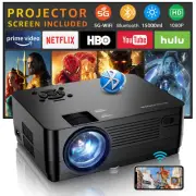 Projector with 5G WiFi and Bluetooth, Native 1080P Projector[Projector Screen...