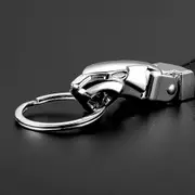 Car Luxury Leopard Head Genuine Leather Key Chain Key Rings Holder Metal Keychains For Jaguar F-pace Xj Xe Xf Xj F-type E-pace-Good