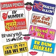 Wobbox Bollywood Style Wedding Party Prop Laser Cut Photo Booth Props DIY Kit for Party (15 Pieces)