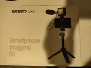 SUTEFOTO VK8 Black Tripod Smartphone Video Recording Microphone Vlogging Kit