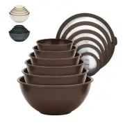 Bakken Master 12 Piece Plastic Nesting Bowls with Lids - Mixing Bowls Set inc...