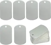 StayMax Aluminum Blank Tags Stamping Blanks 25 Pack (Silver)