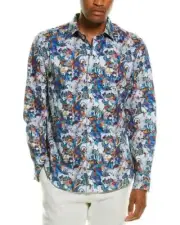 Robert Graham Men's Corydon Abstract-Print Sleeve Classic Fit Shirt