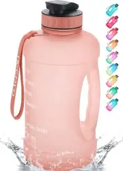 KEEPTO 64 oz Water Bottles with Times to Drink,BPA Free Motivational Gallon Wate