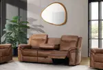 TULSA FABRIC 3 Seater with 2 Manual Recliners and Drop Down Table