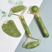 Natural Jade Roller Face Gua Sha Natural Stone Body Neck Massager Acupoint Eye C