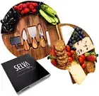 Cheese Board and Knives Set - Charcuterie Boards - Acacia Cheese Platter - An...