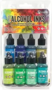 Ranger Tim Holtz Alcohol Ink Set 8 Pack Blues & Greens TAK76155