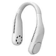 F60 Portable USB Charging Hanging Neck Mini Cooling Fan Summer Bladeless Fan Cooler White