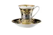 Versace Prestige Gala Grey Coffee Cup & Saucer