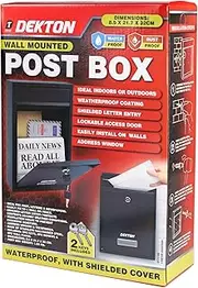 Dekton Post Box | Secure Outdoor Mailbox with Lockable Slot & Weatherproof Design | Durable Steel Construction | Wall-Mounted Letterbox for Home or Office | Easy Installation | Large Capacity