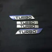 Pair Blue Chrome + 2x Silver TURBO Metal Decal Sticker Badge Emblem Car Motor 3D (for: Renault)