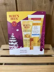 Burt’s Bees Honey Pot 3 Pc Pamper Gift Set Body Lotion Hand Cream Lip Balm New