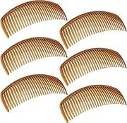 6 Packs French Twist Comb, SourceTon Plastic Side Hair Combs with 29 Teeth Hair Comb Hair Clip Combs for Fine Hair Accessory for Women- Coffee Color