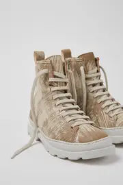 Brutus White-beige brushed nubuck boots for women